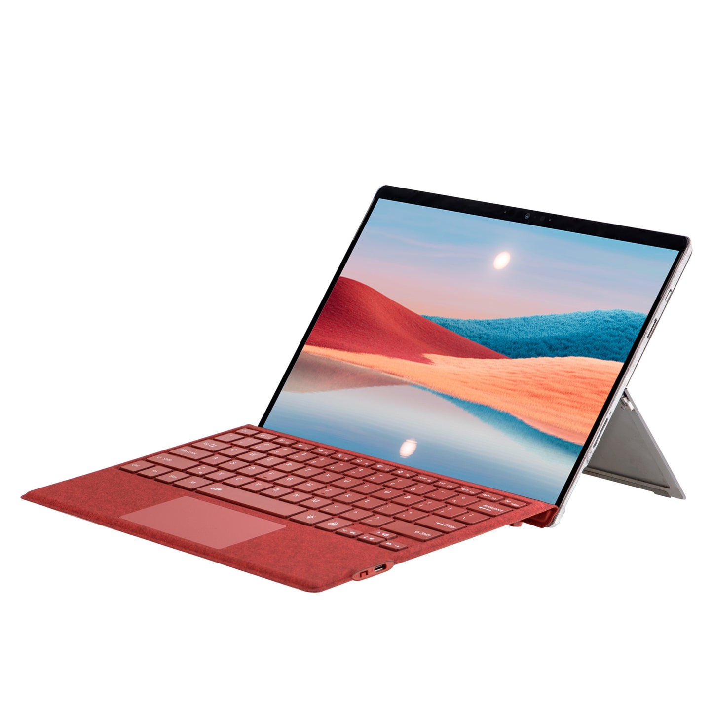 Red Bluetooth Single Keyboard with Colorful Backlight Wireless Keyboard Suitable for Surface pro3 /4/5/6/7/7+