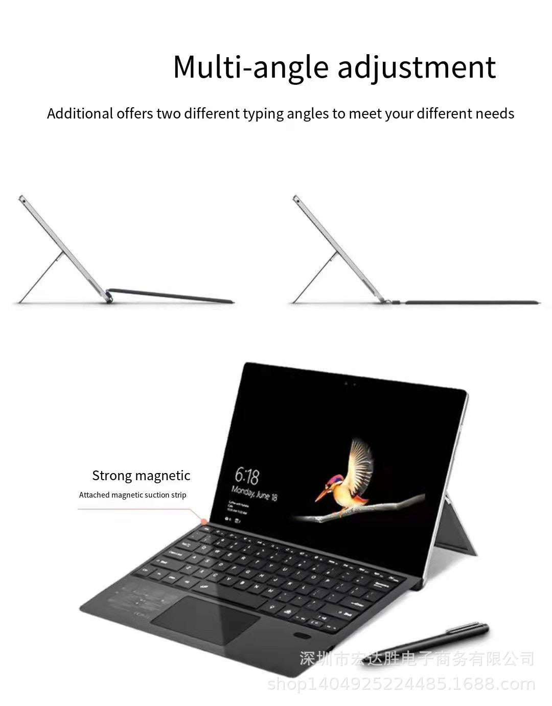 Applicable surface pro7+Wireless Keyboard pro4567Ultra-thin Mobile Phone Tablet Gaming Bluetooth Keyboard