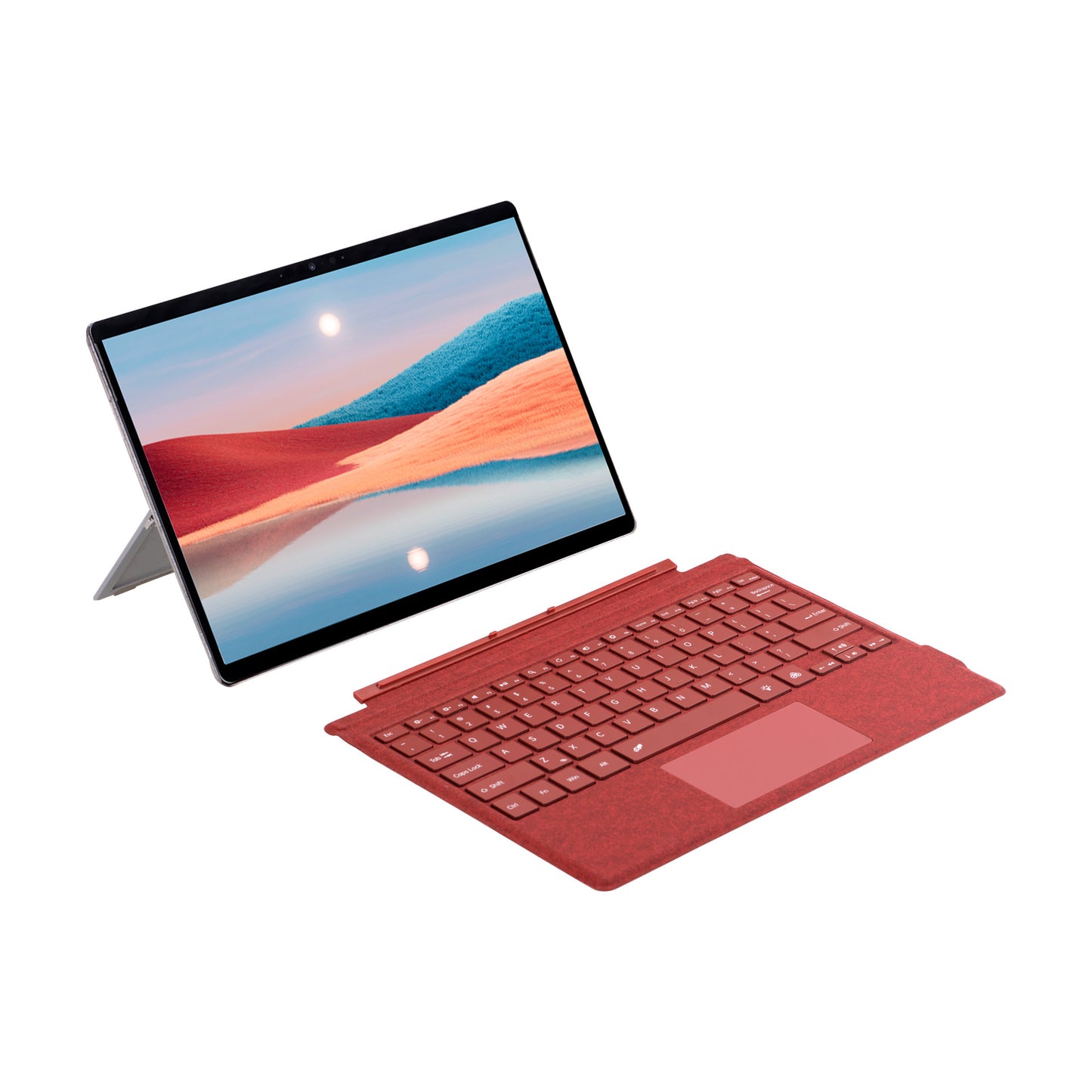 Red Bluetooth Single Keyboard with Colorful Backlight Wireless Keyboard Suitable for Surface pro3 /4/5/6/7/7+