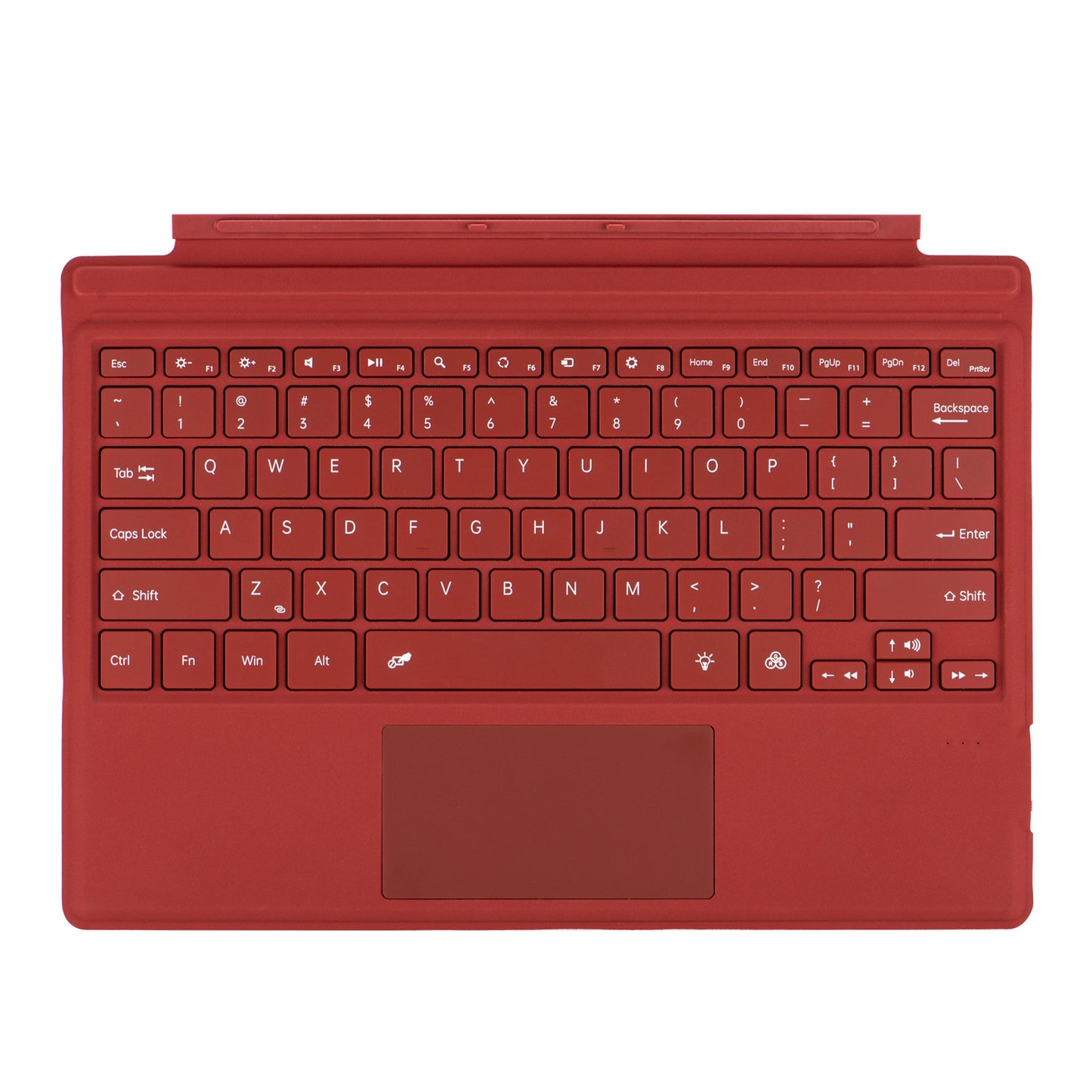 Red Bluetooth Single Keyboard with Colorful Backlight Wireless Keyboard Suitable for Surface pro3 /4/5/6/7/7+