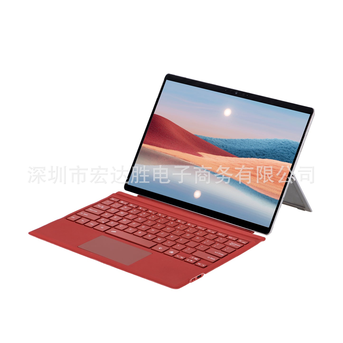Red Bluetooth Single Keyboard with Colorful Backlight Wireless Keyboard Suitable for Surface pro3 /4/5/6/7/7+