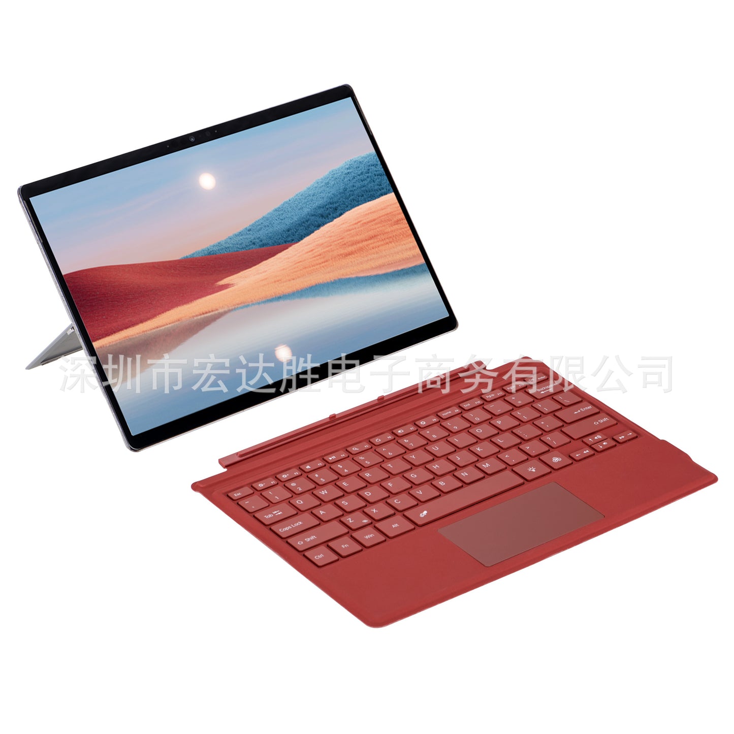Red Bluetooth Single Keyboard with Colorful Backlight Wireless Keyboard Suitable for Surface pro3 /4/5/6/7/7+