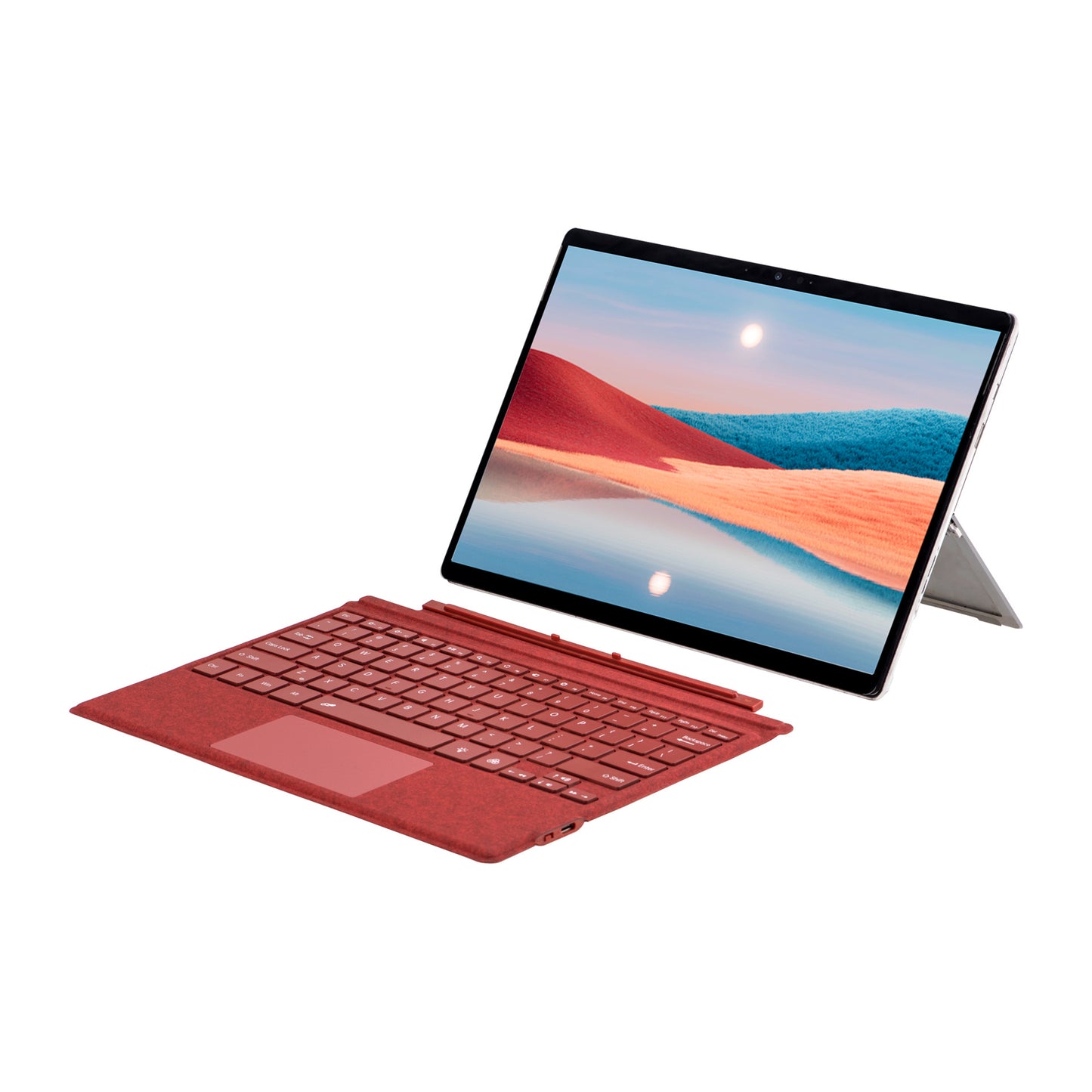 Red Bluetooth Single Keyboard with Colorful Backlight Wireless Keyboard Suitable for Surface pro3 /4/5/6/7/7+