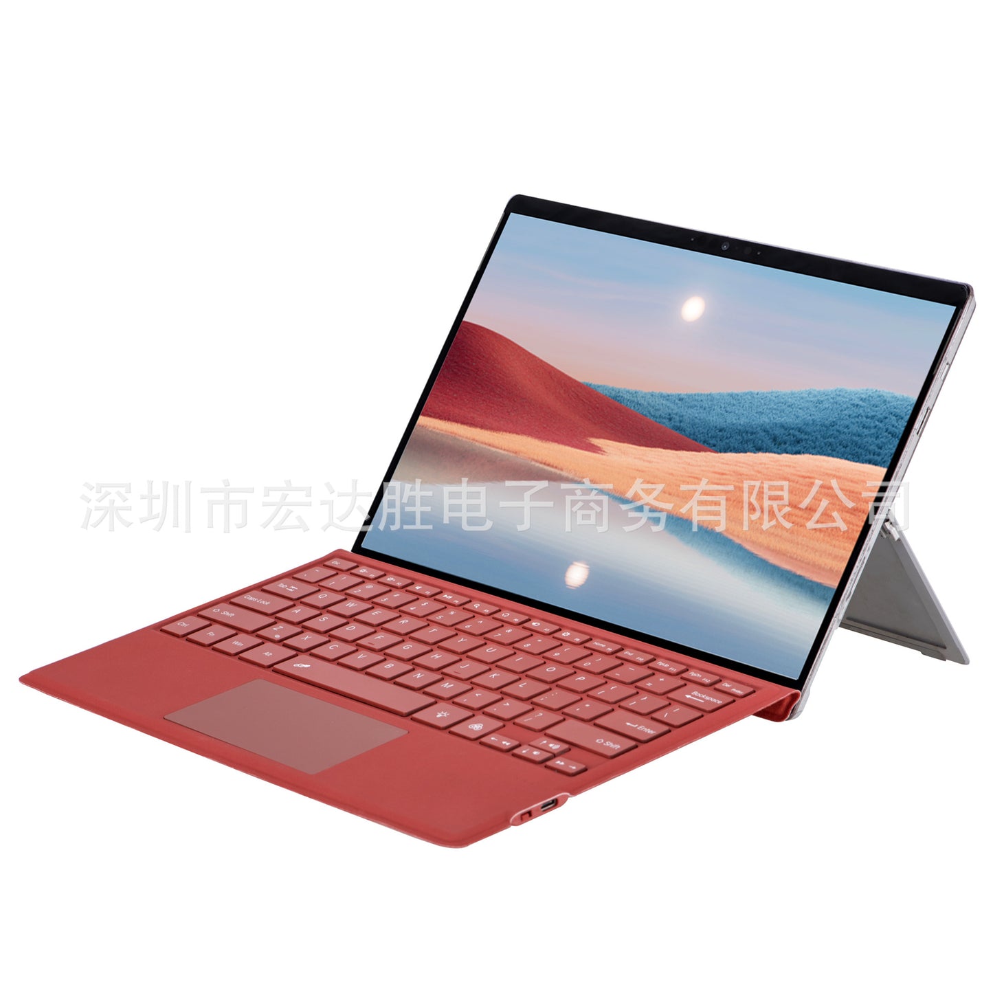 Red Bluetooth Single Keyboard with Colorful Backlight Wireless Keyboard Suitable for Surface pro3 /4/5/6/7/7+